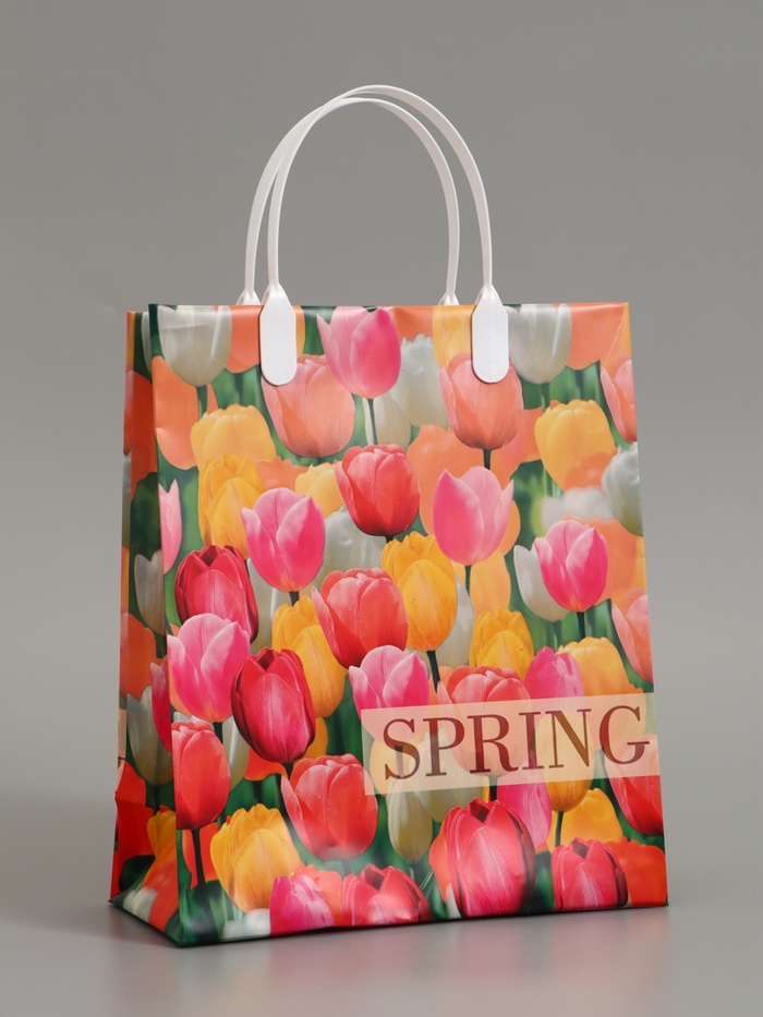 Пакет «Пора тюльпанов», мягкий пластик, 23×27 см, 150 мкм