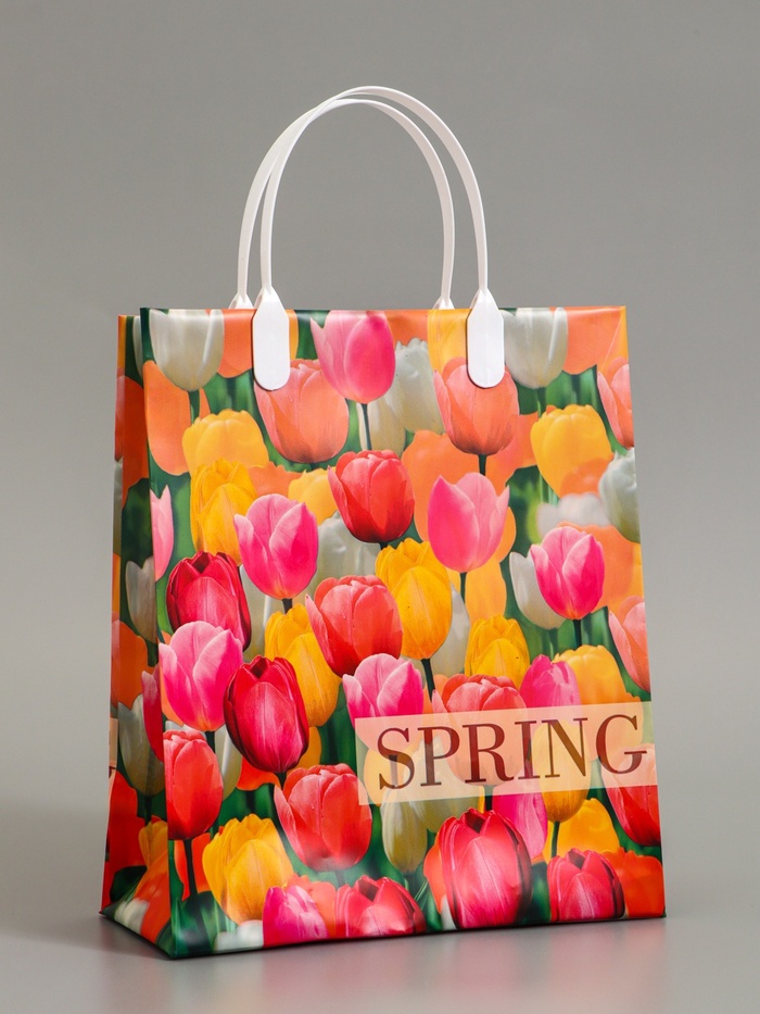 Пакет «Пора тюльпанов», мягкий пластик, 23×27 см, 150 мкм