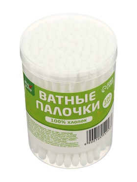 Ватные палочки в пластиковом контейнере «Мой выбор», 100% хлопок, 100 шт.