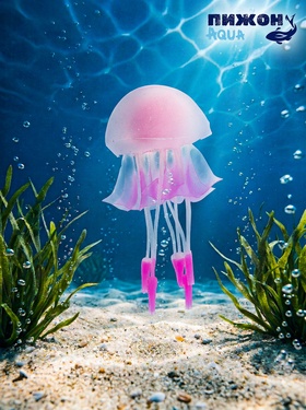 Декор для аквариума «Медуза», 6×10 см, с утяжелителем, розовый