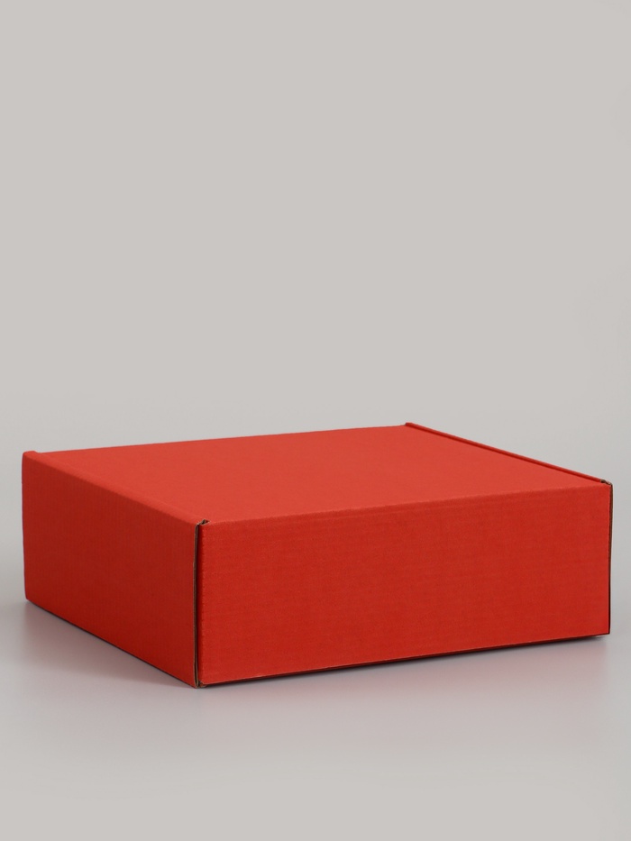Коробка самосборная, красная, 22.5×21×7 см