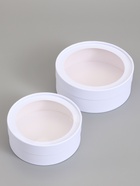 Подарочный набор коробок 2 в 1 круглых, «Белая» с окном, 21×7 - 18×6 см - фото 809652018