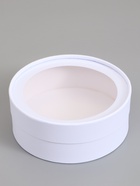 Подарочный набор коробок 2 в 1 круглых, «Белая» с окном, 21×7 - 18×6 см - фото 809652020