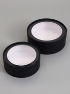 Подарочный набор коробок 2 в 1 круглых, «Черная» с окном, 21×7 - 18×6 см - фото 809652023