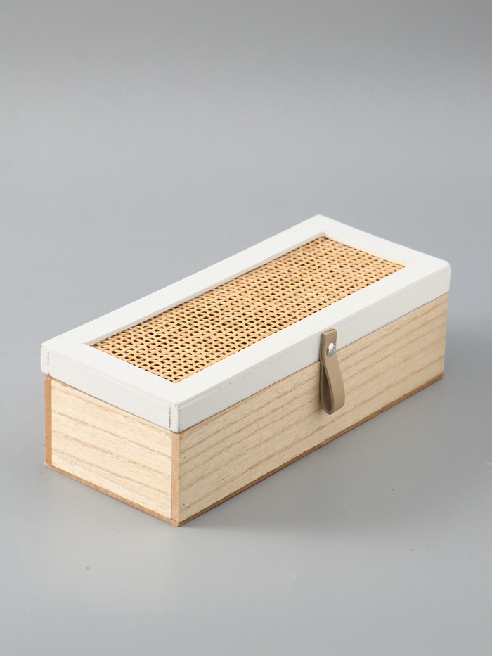 УЦЕНКА Шкатулка дерево с делениями «Корзинное плетение» 10×23.5×7 см - Фото 1