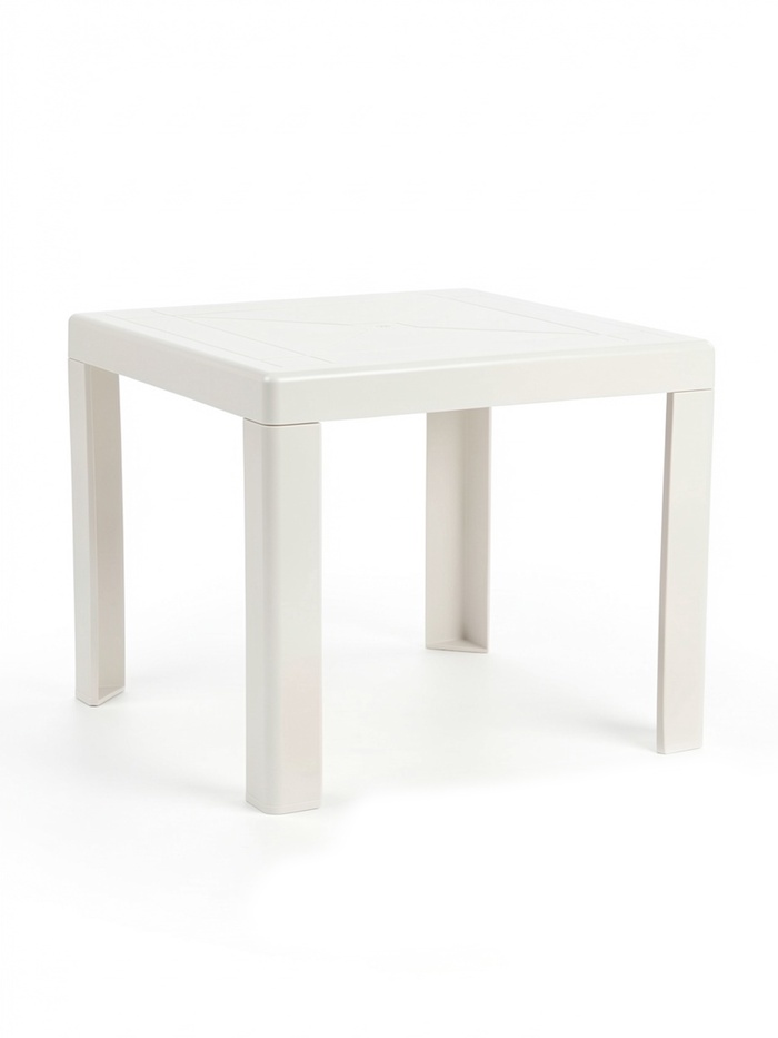 Столик садовый Decorona DeVeranda, 35×35×42 см, пластиковый, для шезлонга, белый - Фото 1