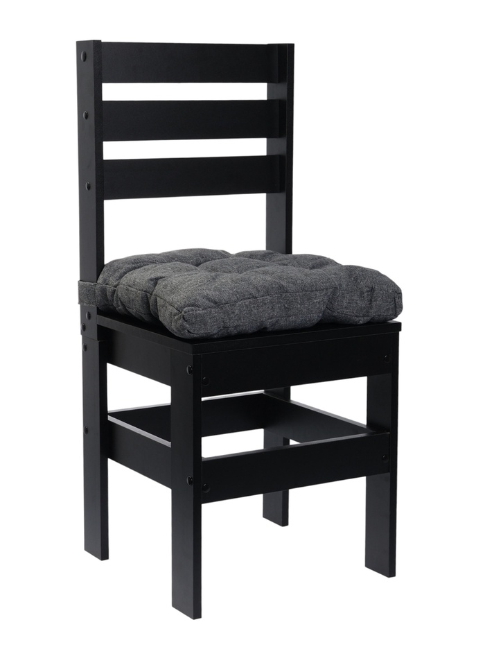 Стул с мягким сиденьем «Кантри», цвет чёрный/серый