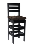 Стул барный с мягким сиденьем «Кантри», цвет чёрный/коричневый - Фото 1