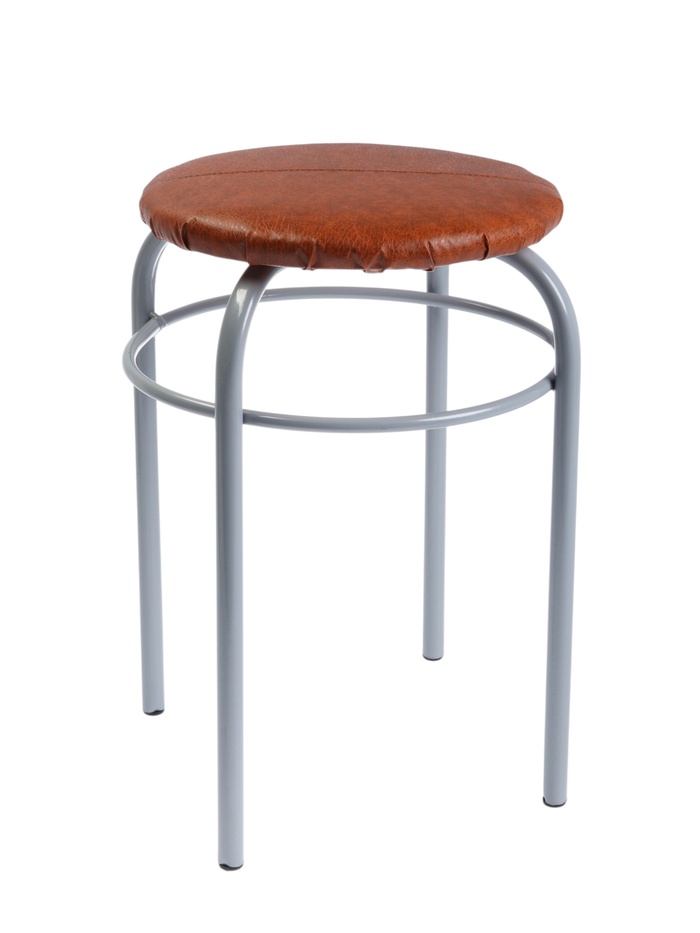 Табурет для кухни «Сатурн-18МН», экокожа, цвет титан/коричневый