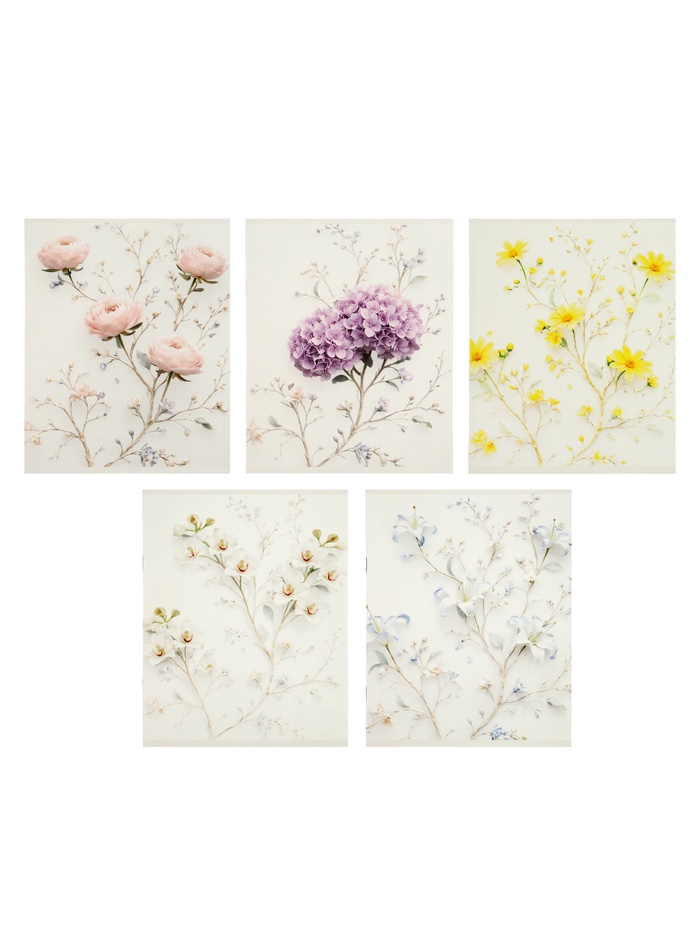 Тетрадь 18 листов в линейку Calligrata «Цветочки», 5 В МИКС