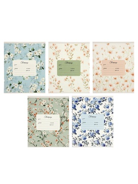 Комплект тетрадей из 10 штук, 12 листов в косую линейку, Calligrata «Нежность», 5 видов