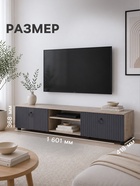 Тумба под ТВ «Вудхил», с нишей, 1601×418×368 мм, цвет дуб эндгрейн/графит - Фото 2