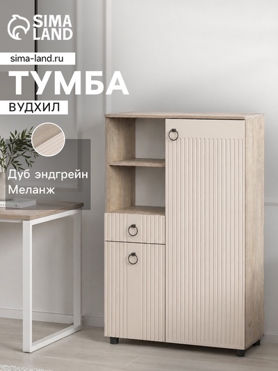 Шкаф - тумба «Вудхил», 901×418×1286 мм, цвет дуб эндгрейн/меланж