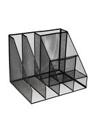 УЦЕНКА Подставка для канцелярских принадлежностей, 7 отделений, сетка, металл, чёрная - Фото 2