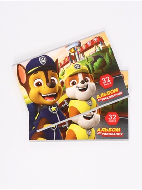 Альбом для рисования на скрепке «Пёсики», А4, 32 листа, набор 2 шт.