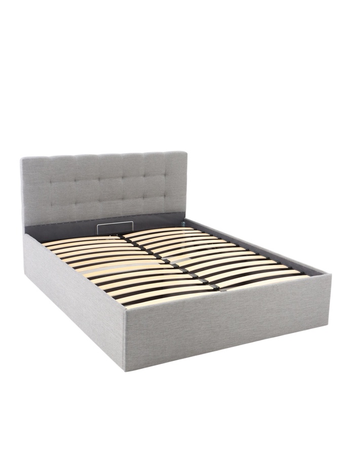 Кровать двуспальная «Гертруда», с подъёмным механизмом, 1400×2000 мм, рогожка серая