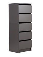 Комод для хранения, 5 ящиков, 400×350×1035 мм, цвет графит - фото 809652698