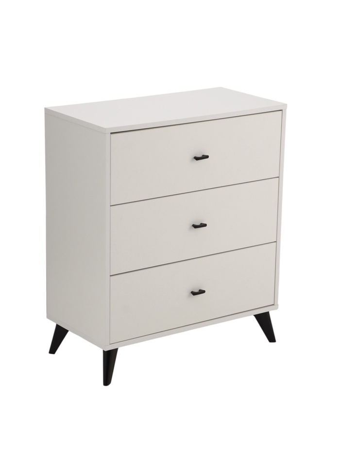 Комод для хранения, 4 ящика, 702×354×825 мм, цвет белый