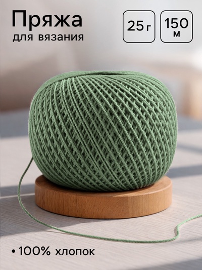 Нитки вязальные «Ирис» 150 м/25 г, 100% мерсеризованный хлопок