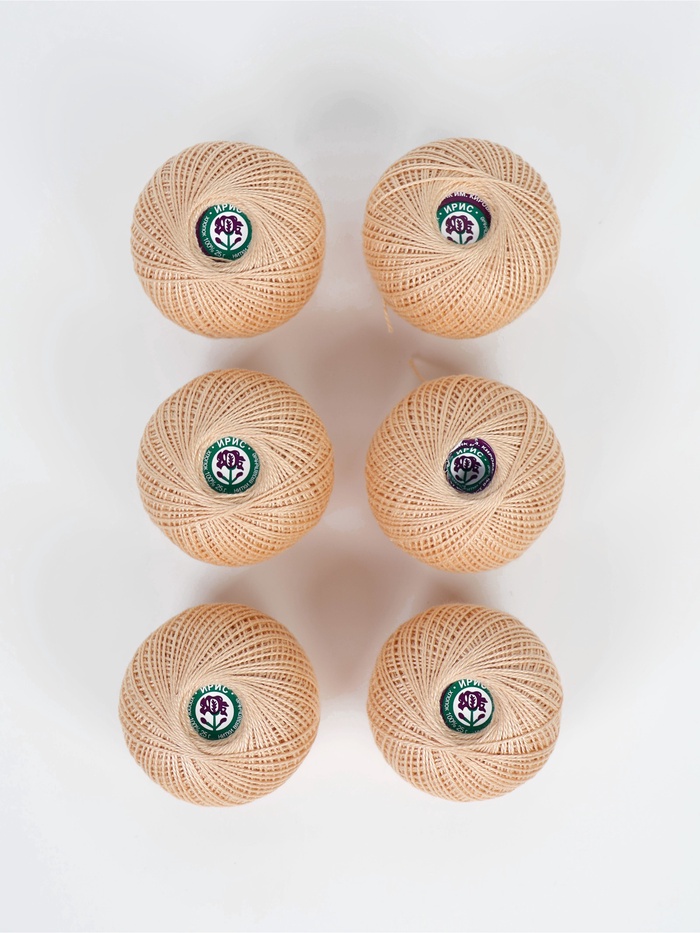 Нитки вязальные "Ирис" 150м/25г 100% мерсеризованный хлопок Набор 6шт (5902) - Фото 1