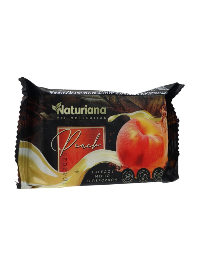 Мыло туалетное Ординарное NATURIANA с персиковым маслом, 100 г - Фото 1