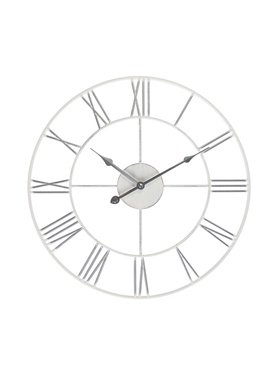 Часы настенные интерьерные «Классика», d=45.5 см, бело-серебристые
