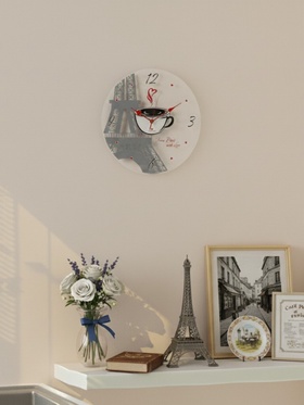 Часы настенные интерьерные «Париж», d=39 см, прозрачные