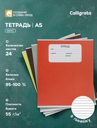 Тетрадь 24 листа в линейку Calligrata «Однотон», блок №2, 5 В МИКС 10991196
