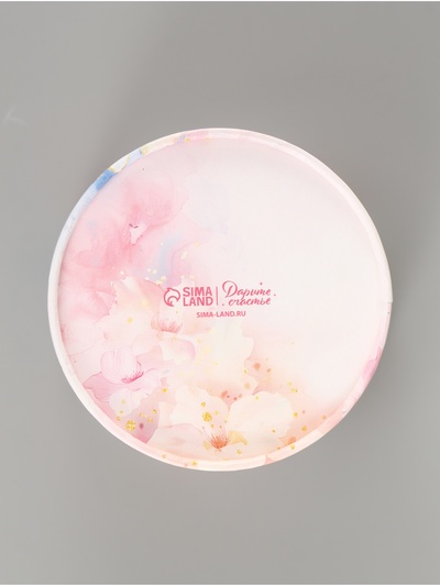 Коробка подарочная тубус с окном «Бабочки», 12×12×5 см