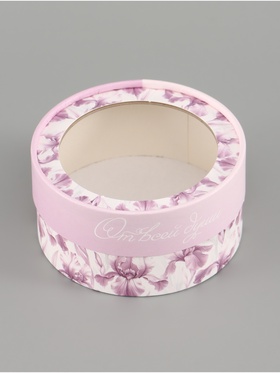 Коробка тубус с окном «Нежные ирисы», 12 х 12 х 5 см