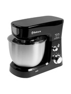 Миксер планетарный Sakura SA-6327BK, 1000 Вт, 6 скоростей, чаша 3.5 л, 3 насадки, чёрный - Фото 1