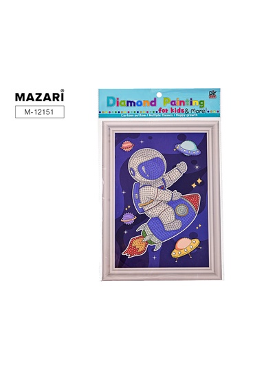Алмазная мозаика «Космонавт», картонная основа, 17.5×24 см, частичная выкладка