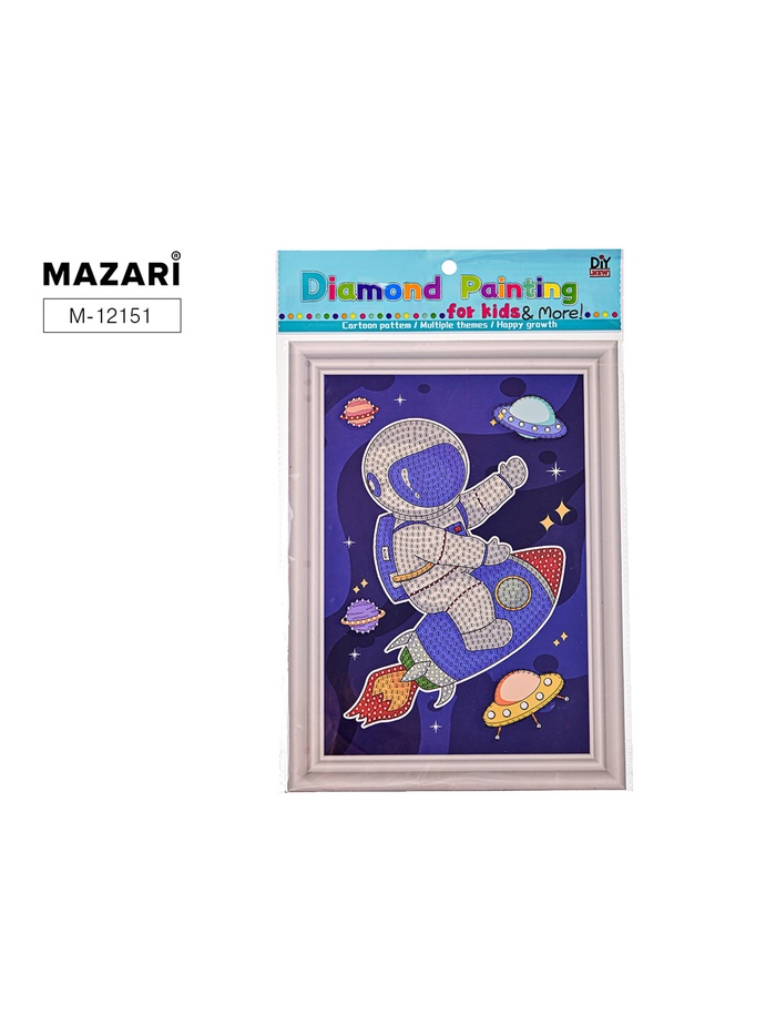 Алмазная мозаика «Космонавт», картонная основа, 17.5×24 см, частичная выкладка - Фото 1