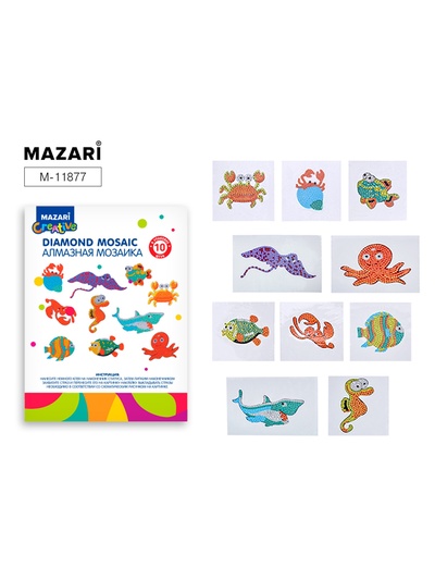 Алмазная мозаика «Морские обитатели» 6.5×8 см, на стикере, 10 штук в наборе