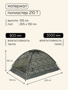 УЦЕНКА Палатка туристическая 2-местная maclay fisht sme 2, 205×150×105 см, трекинговая, однослойная, МИКС - Фото 3