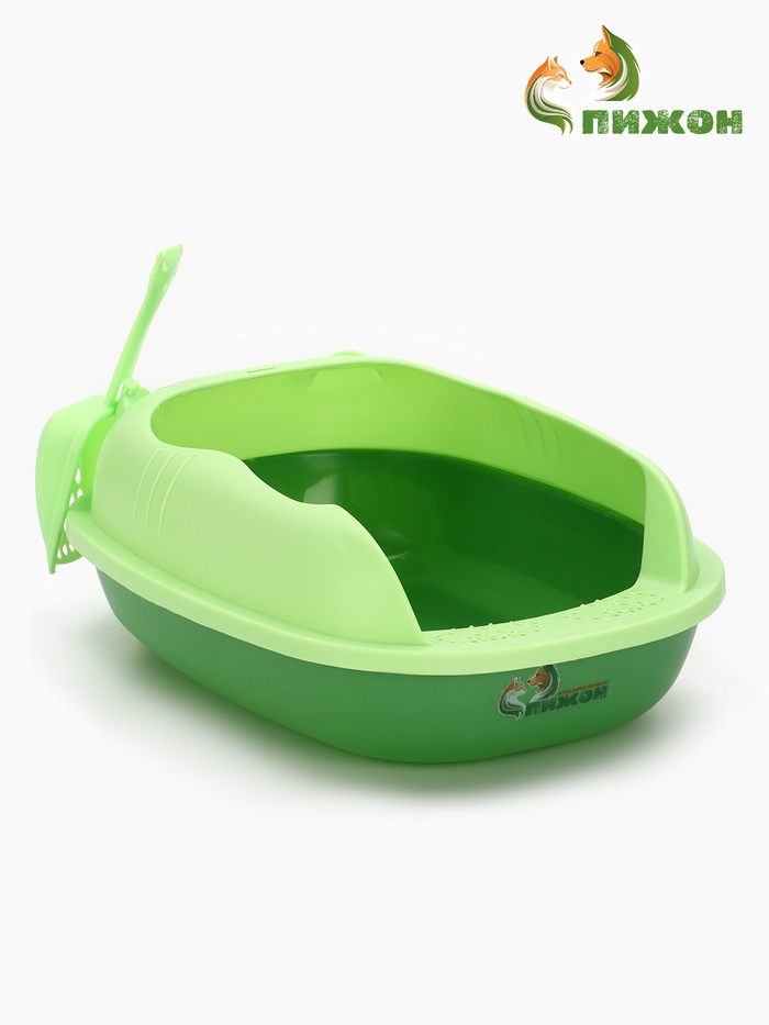 Туалет «Пижон», с бортами и совком, 37×30×14 см, зелёный
