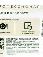Салфетка однослойная в прозрачной уп, «Эколайн» белая, 100 л., 24×24 - фото 809653630