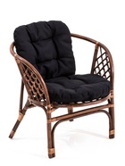 Набор садовой мебели "Bagama": 2 кресла, 1 стол, ротанг тёмный, подушки чёрные - Фото 2