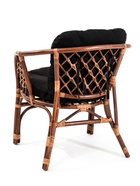 Набор садовой мебели "Bagama": 2 кресла, 1 стол, ротанг тёмный, подушки чёрные - Фото 3