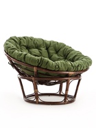 Кресло "Индо" ротанг тёмный, подушка оливковая - Фото 2