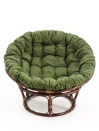 Кресло "Индо" ротанг тёмный, подушка оливковая - Фото 3