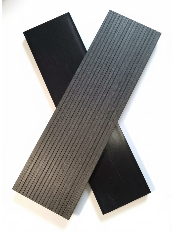 Доска террасная ДПК «Вельвет», брашировка 4000×140×24 мм, цвет чёрный - Фото 1