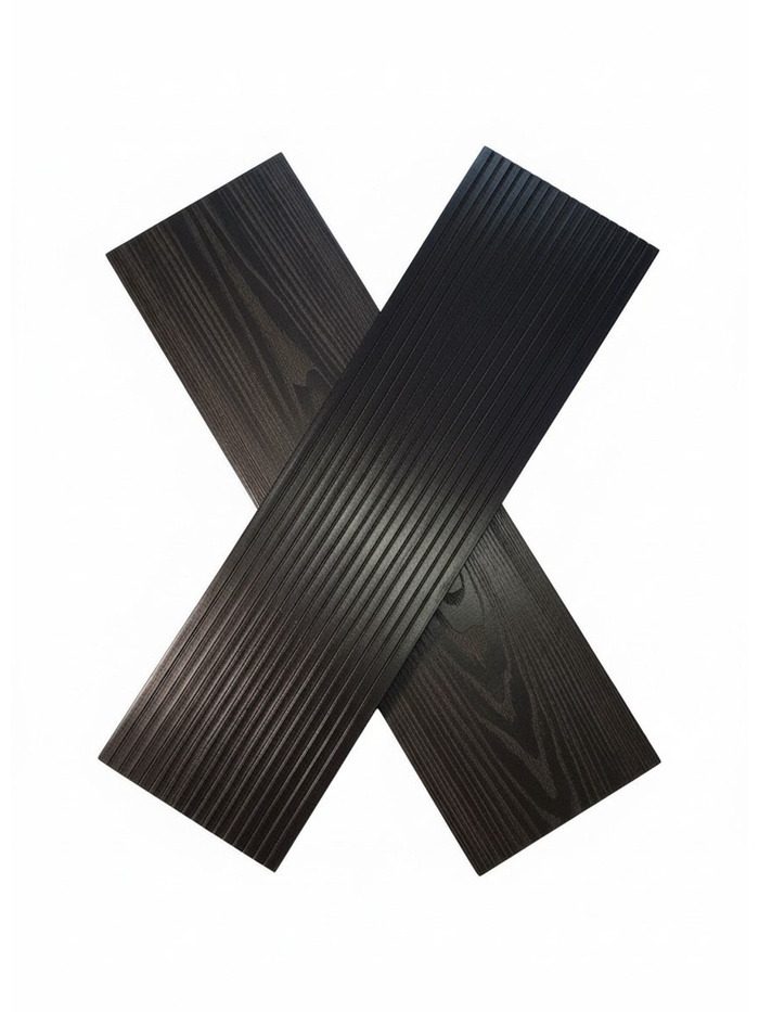 Доска террасная ДПК «Винтаж», 3000×140×24 мм, цвет чёрный - Фото 1