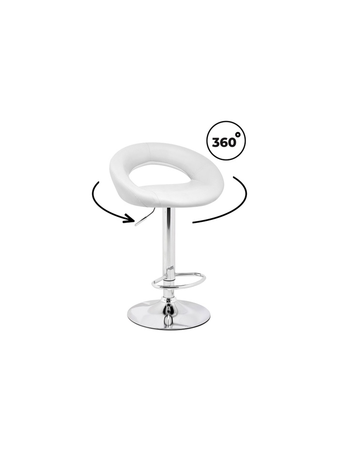 Стул барный Oazis, 510×500×770 мм, цвет белый/хром - Фото 1