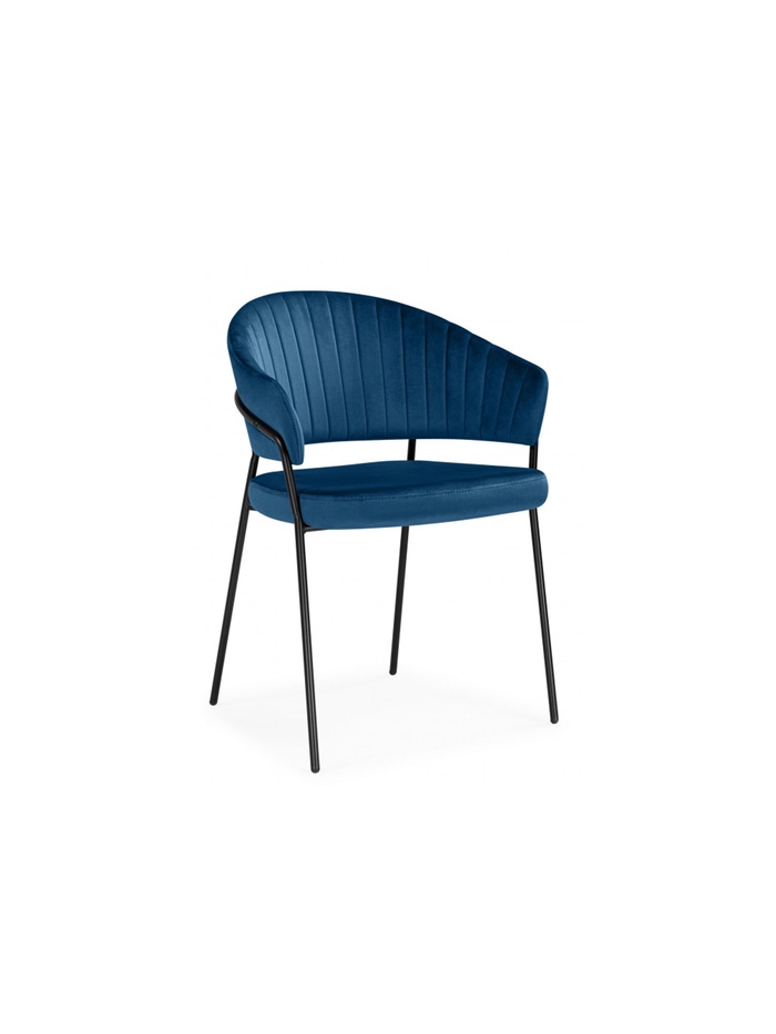 Стул на металлокаркасе «Лео», 600×560×820 мм, цвет синий (H-58) / черный