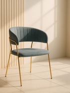 Стул на металлокаркасе Kamelia, 570×540×830 мм, цвет gold / gray - Фото 2