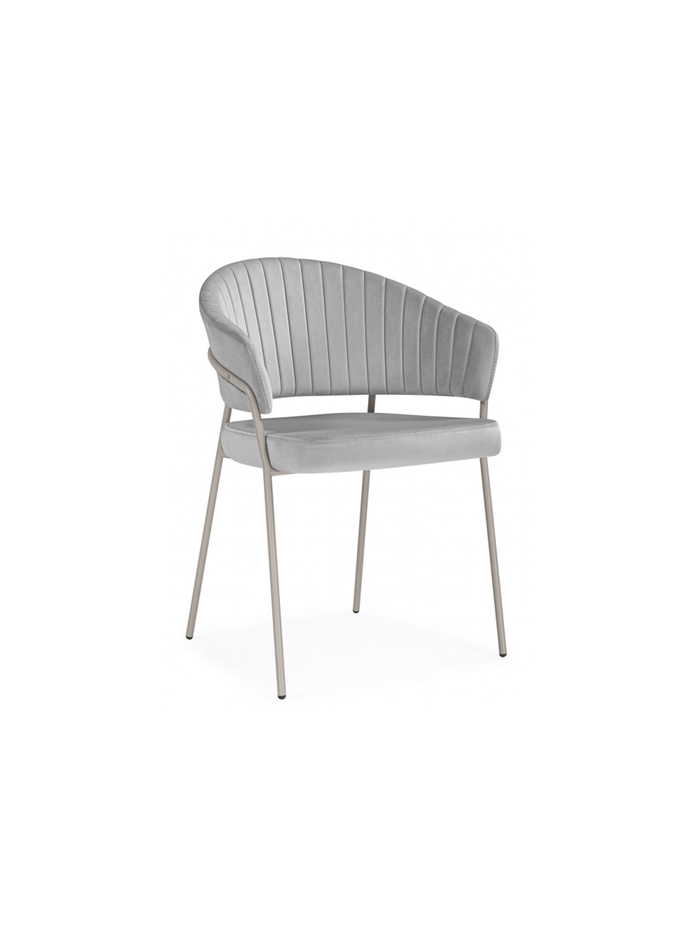 Стул на металлокаркасе «Лео», 600×560×820 мм, цвет светло-серый (H-09) / серый