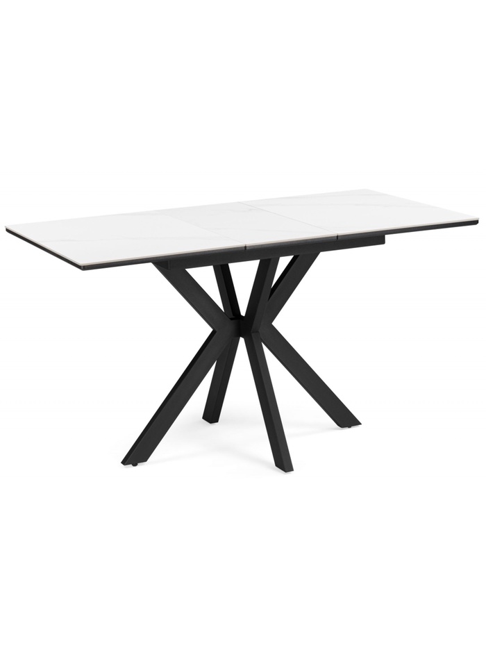 Стол керамический Гардинг 100(130)x70 белый мрамор / черный