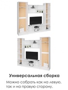 Гостиная «Бертелена», 2400×450×2100 мм, цвет белое дерево - Фото 5