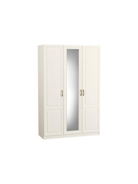 Шкаф прямой трёхстворчатый «Ливерпуль» с зеркалом, 1500×541×2203 мм, цвет белый/ясень ваниль